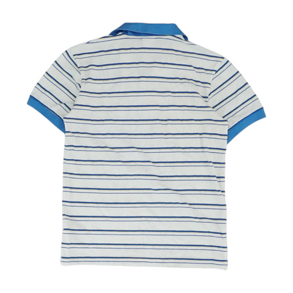 White Striped Short Sleeve Polo