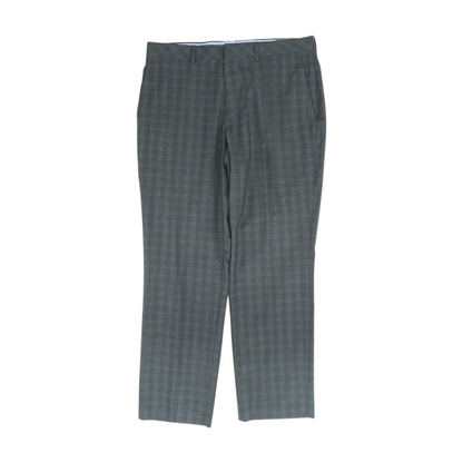 Gray Plaid Regular Pants