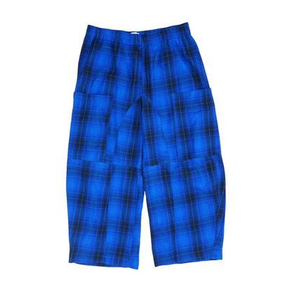 Blue Plaid Relaxed Pants