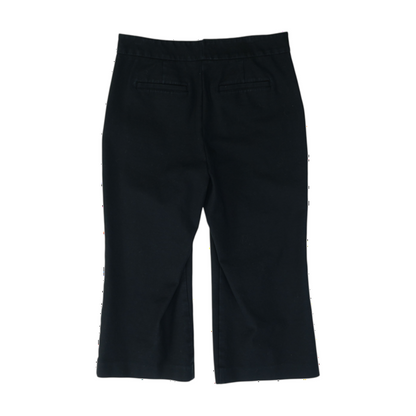 Black Solid Chino Capris