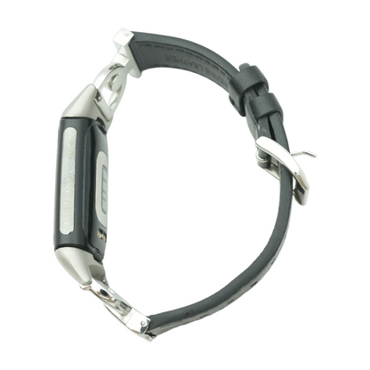 20mm Charge 6 Silver Activity Tracker Black Band S/M