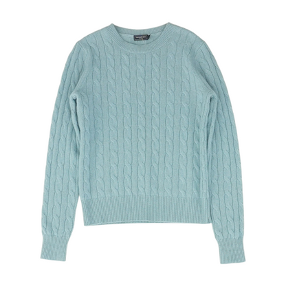 Blue Solid Pullover Sweater
