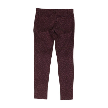 Burgundy Graphic Five Pocket Pants