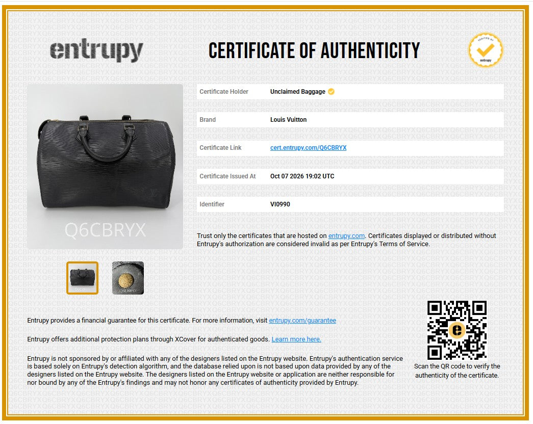 Speedy 30 Handbag In Black Epi Leather
