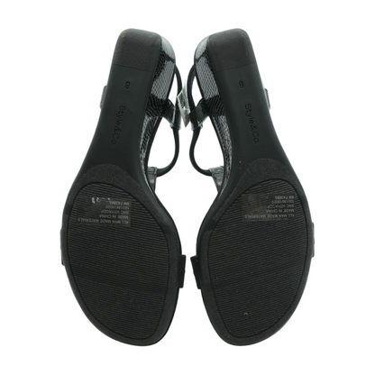 Black Wedged Sandals
