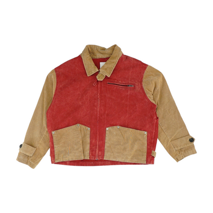 Red Color Block Jacket