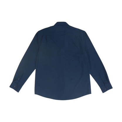 Navy Solid Long Sleeve Button Down