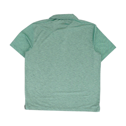 Green Striped Short Sleeve Polo