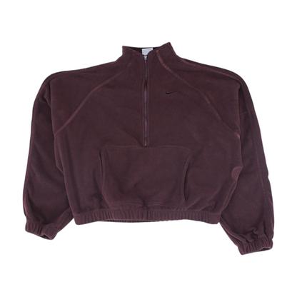 Brown Solid 1/4 Zip Pullover