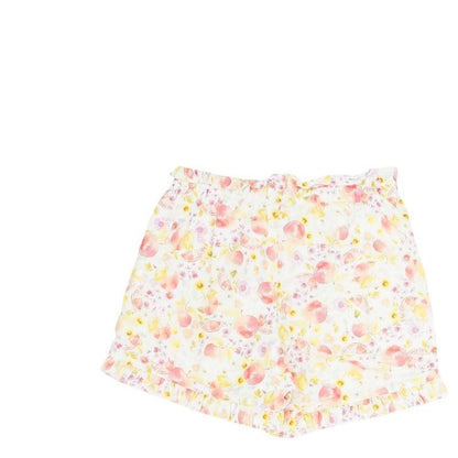 Beige Floral Shorts