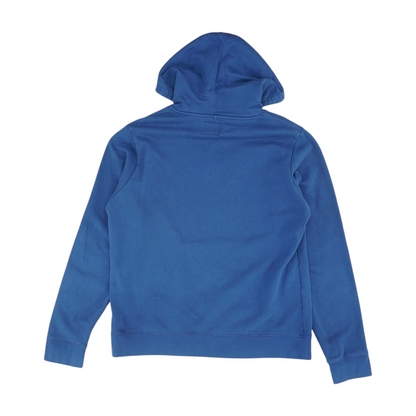 Blue Solid Hoodie Pullover