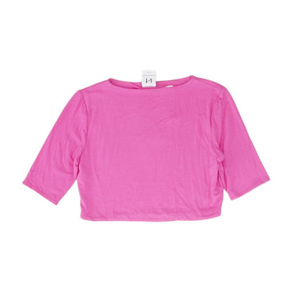 Pink Cropped Crewneck T-Shirt