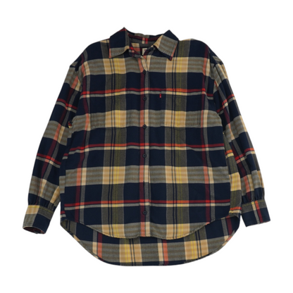 Navy Plaid Flannel Button Down
