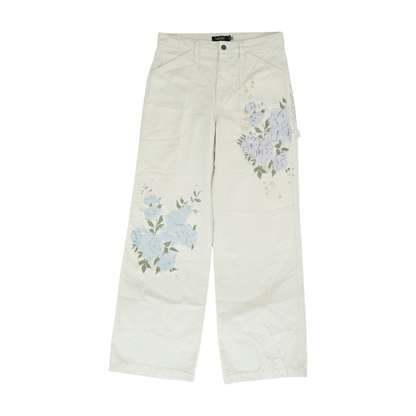 Cream Wide Leg Jeans
