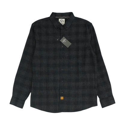 Gray Plaid Flannel Button Down