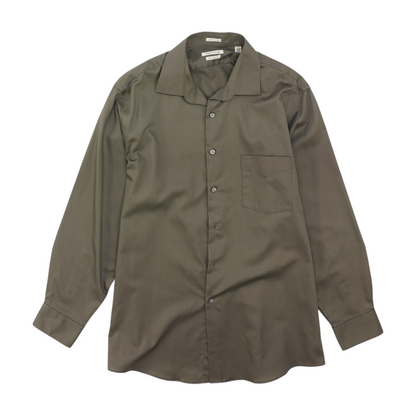 Gray Solid Long Sleeve Button Down