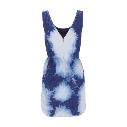 Blue Tie-Dye Mini Dress