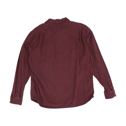 Maroon Solid Flannel Button Down