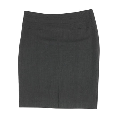 Gray Solid Midi Skirt