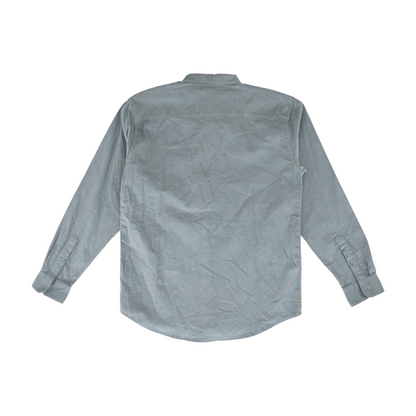Gray Solid Flannel Button Down
