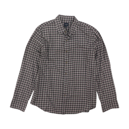 Gray Plaid Flannel Button Down