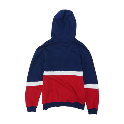 Red Color Block Hoodie Pullover