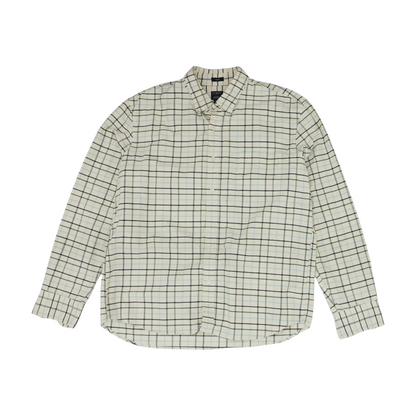 Beige Plaid Long Sleeve Button Down
