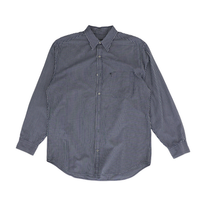 Navy Check Long Sleeve Button Down