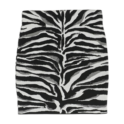 Black Animal Print Mini Skirt