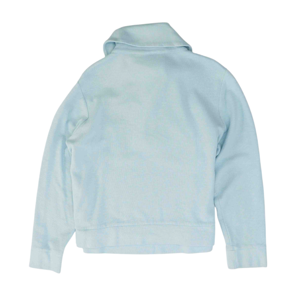 Blue Solid 1/4 Zip Pullover