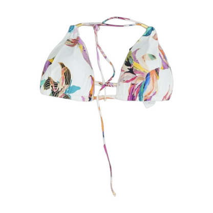 White Abstract Swim Top
