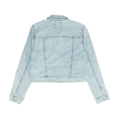 Blue Solid Denim Jacket