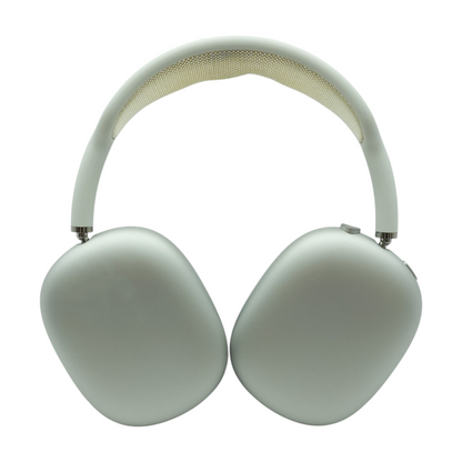 Silver AirPods Max (Lightning) Noise Cancelling Headphones With Blue Earpads