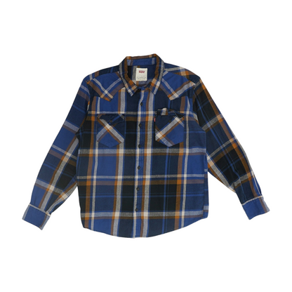 Blue Plaid Long Sleeve Button Down