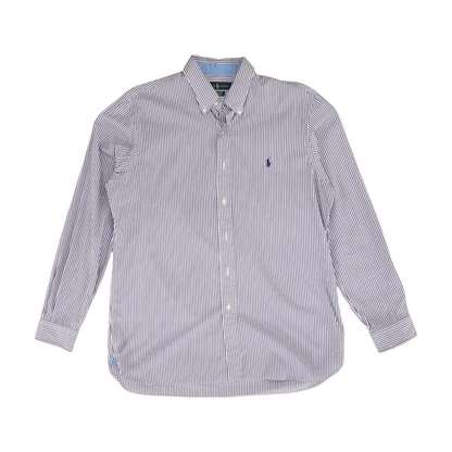 Purple Striped Long Sleeve Button Down