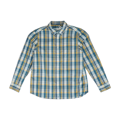Blue Plaid Long Sleeve Button Down