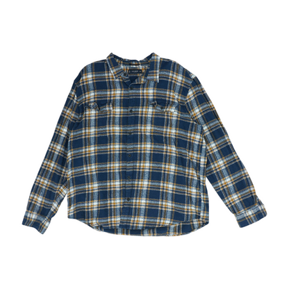 Navy Plaid Flannel Button Down