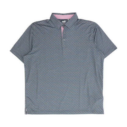 Puma Blue Tropical Short Sleeve Polo – Image 1