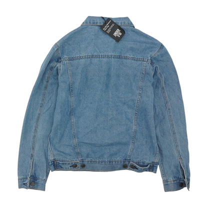 Blue Solid Denim Jacket