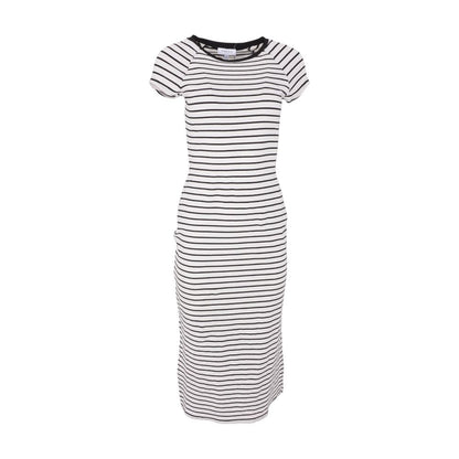 White Striped Midi Dress