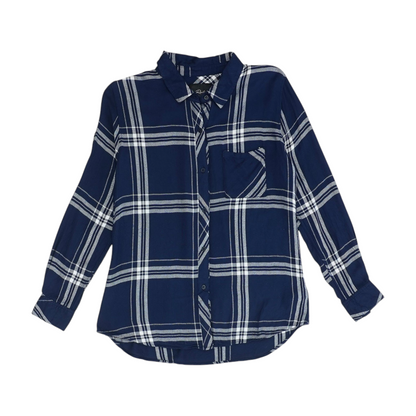 Navy Plaid Button Down