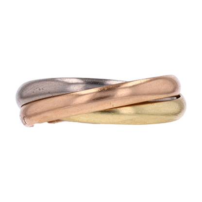 18K Tri-Tone Gold Band Ring