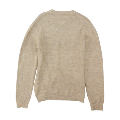 Beige Striped Pullover Sweater