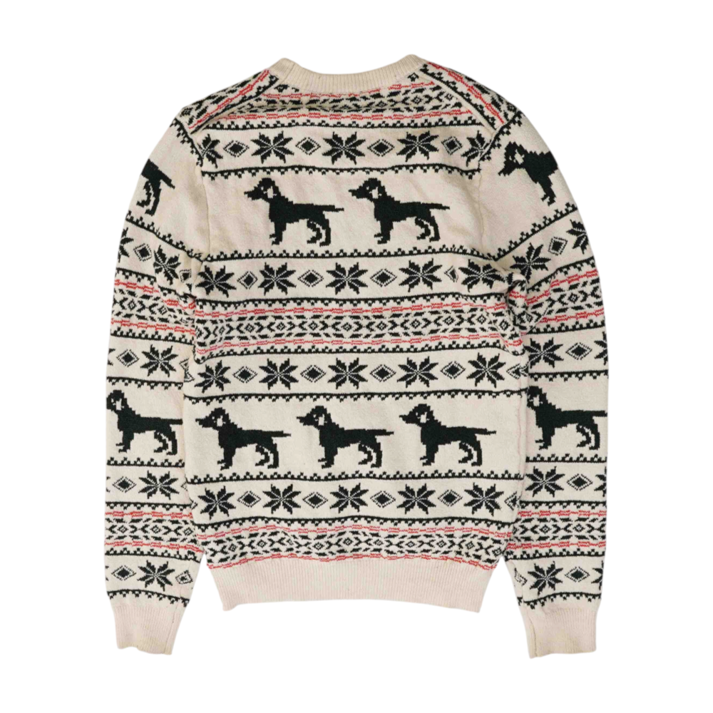 Beige Graphic Pullover Sweater