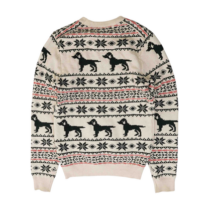 Beige Graphic Pullover Sweater