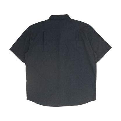 Navy Solid Short Sleeve Button Down