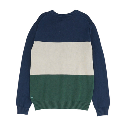 Navy Color Block Pullover Sweater