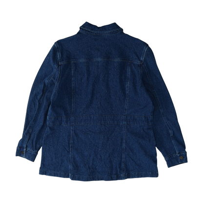Blue Solid Denim Coat