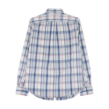 White Plaid Long Sleeve Button Down
