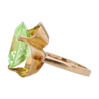 10K Yellow Gold Glass Statement Ring